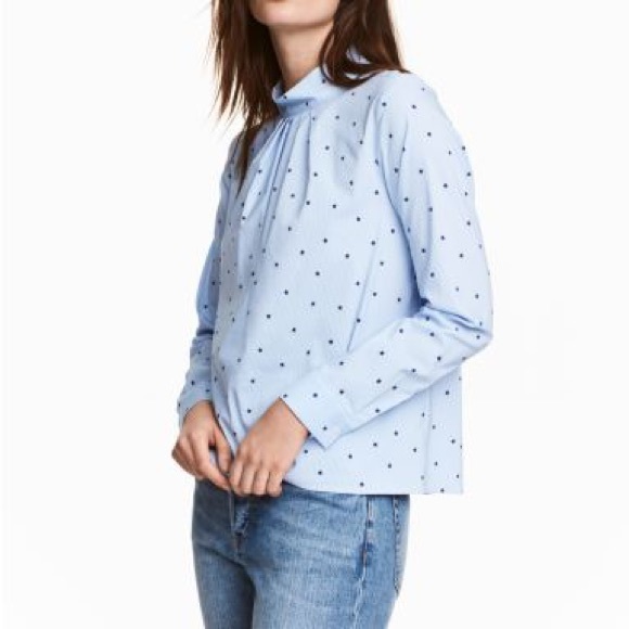 H&M cotton star print stripe button shirt - Picture 10 of 10